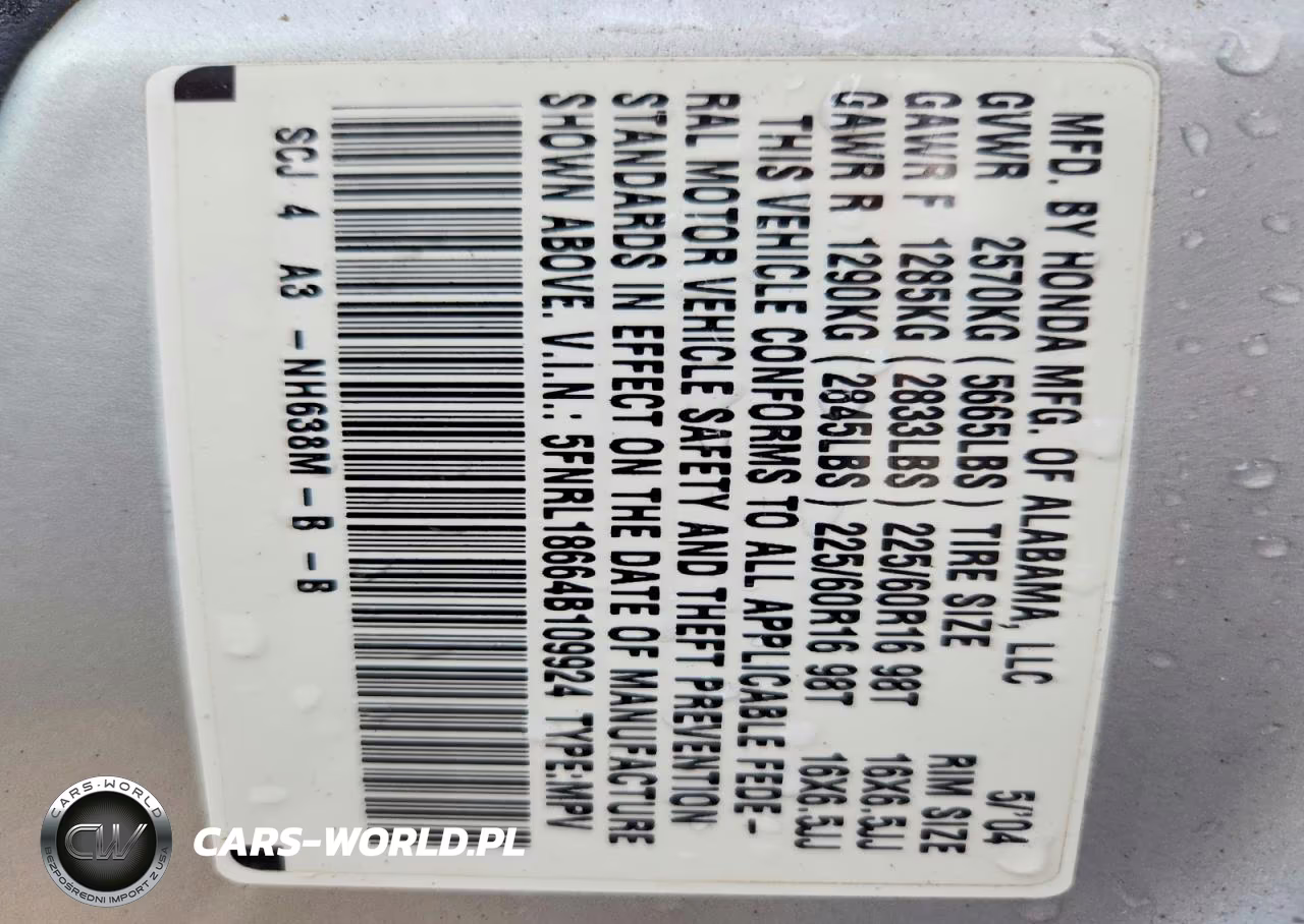 2004 Honda Odyssey Ex VIN:5FNRL18664B109924 - 13