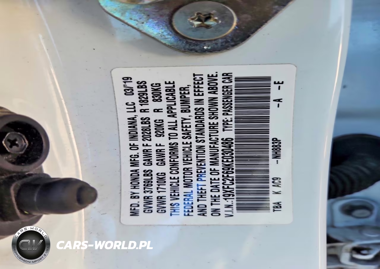 2019 Honda Civic Lx VIN:19XFC2F69KE030486 - 12