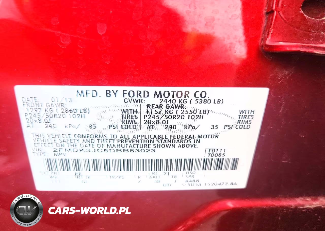 FORD EDGE SEL VIN:2FMDK3JC5DBB63023 - 14