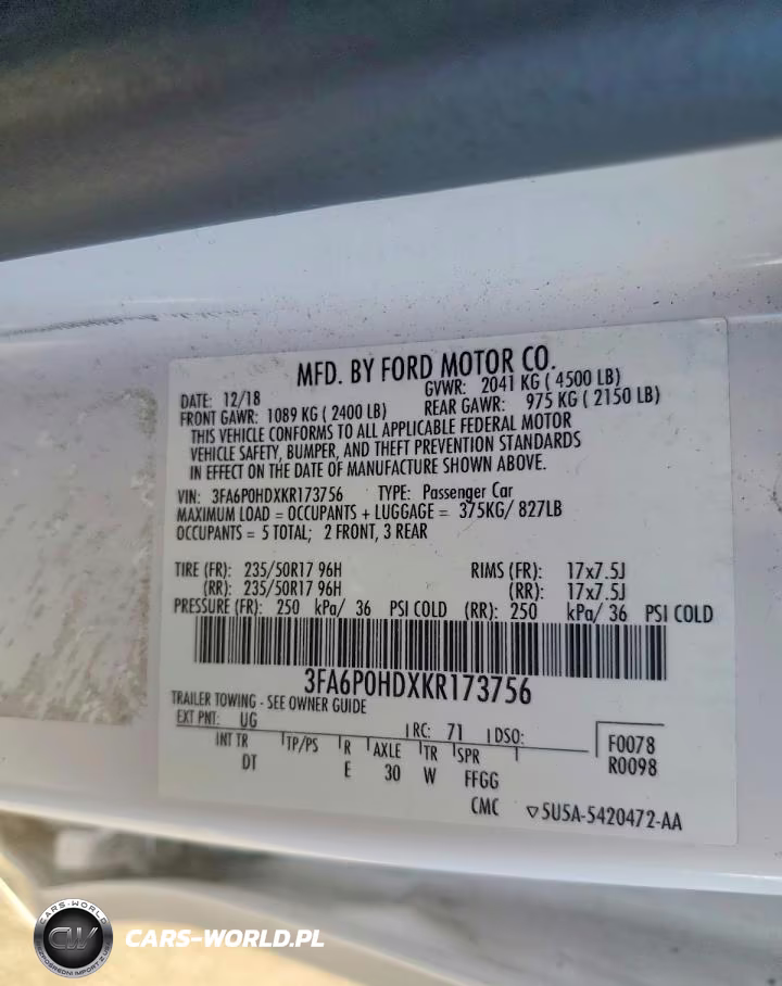 2019 Ford Fusion Se VIN:3FA6P0HDXKR173756 - 12
