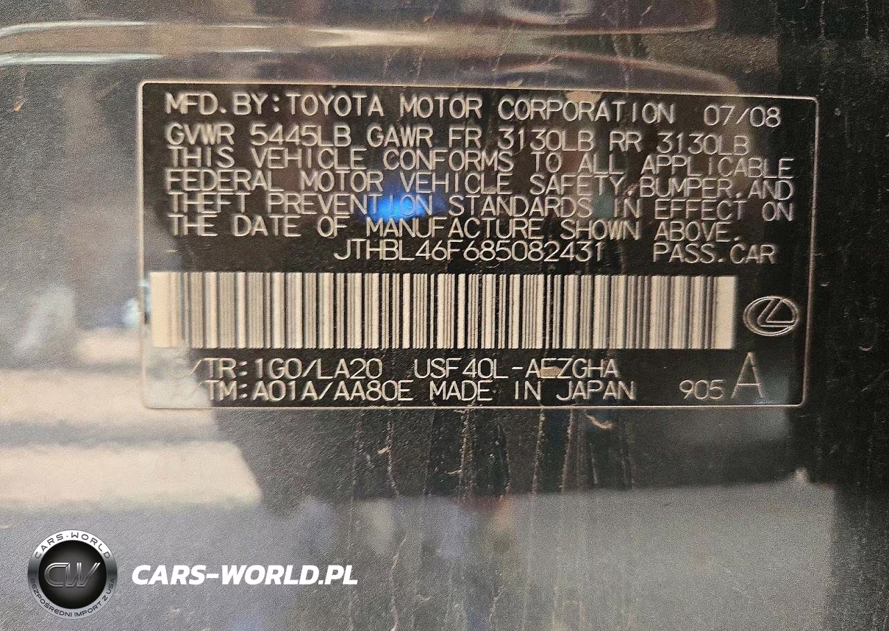 2008 Lexus Ls 460 VIN:JTHBL46F685082431 - 12