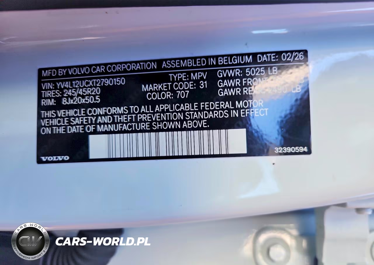 2026 Volvo Xc40 Plus VIN:YV4L12UCXT2790150 - 12