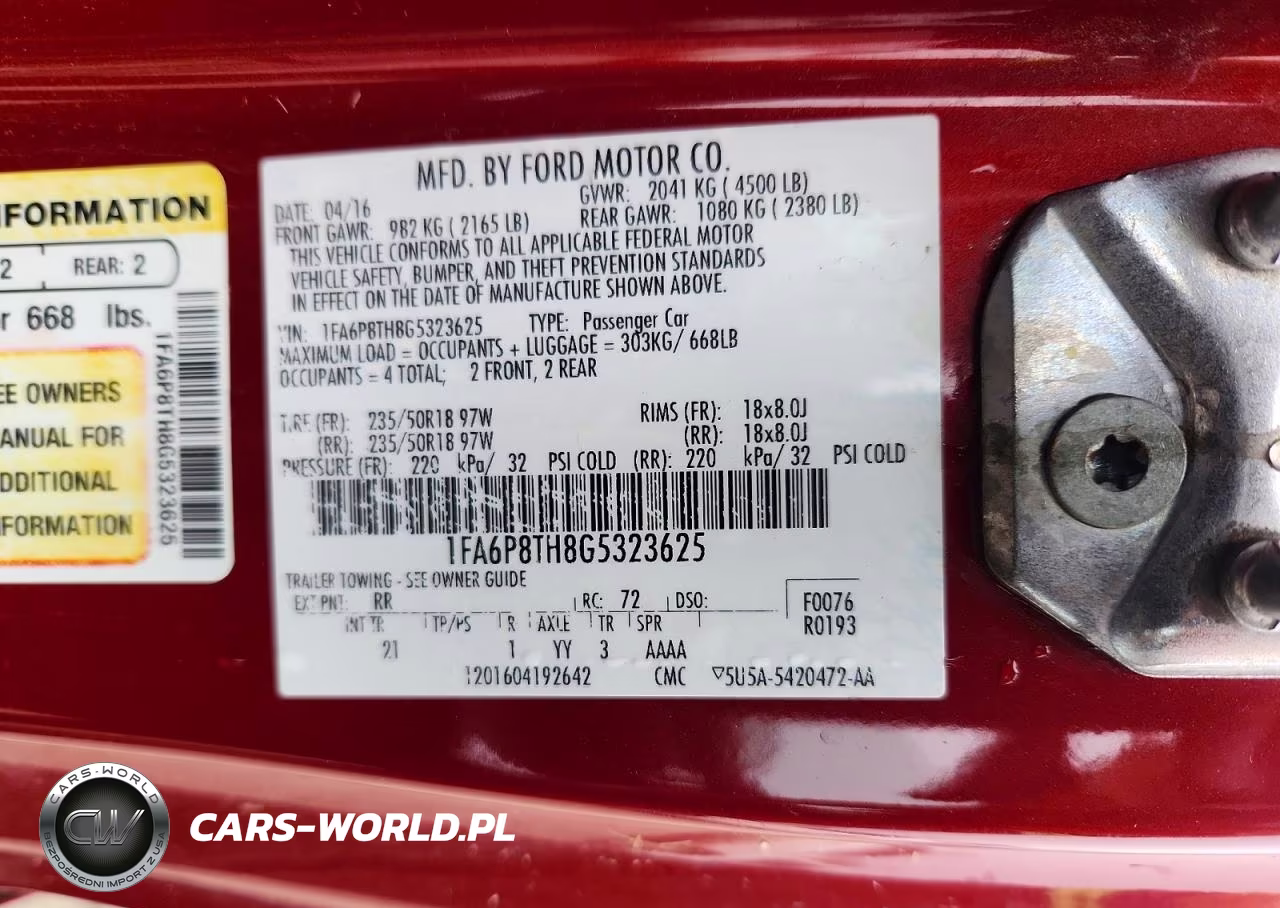 2016 Ford Mustang VIN:1FA6P8TH8G5323625 - 13