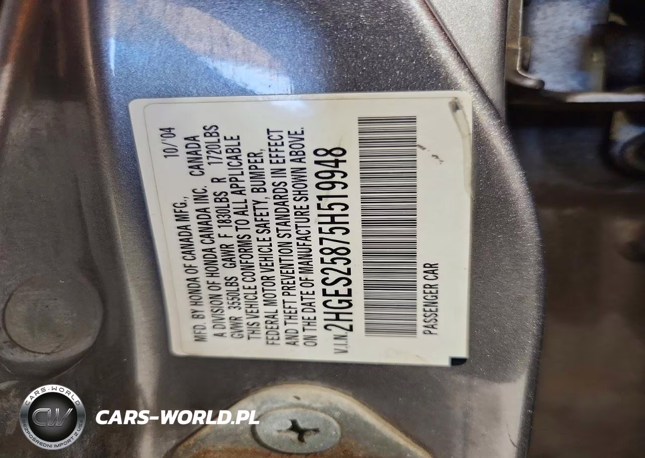 2005 Honda Civic Ex VIN:2HGES25875H519948 - 12
