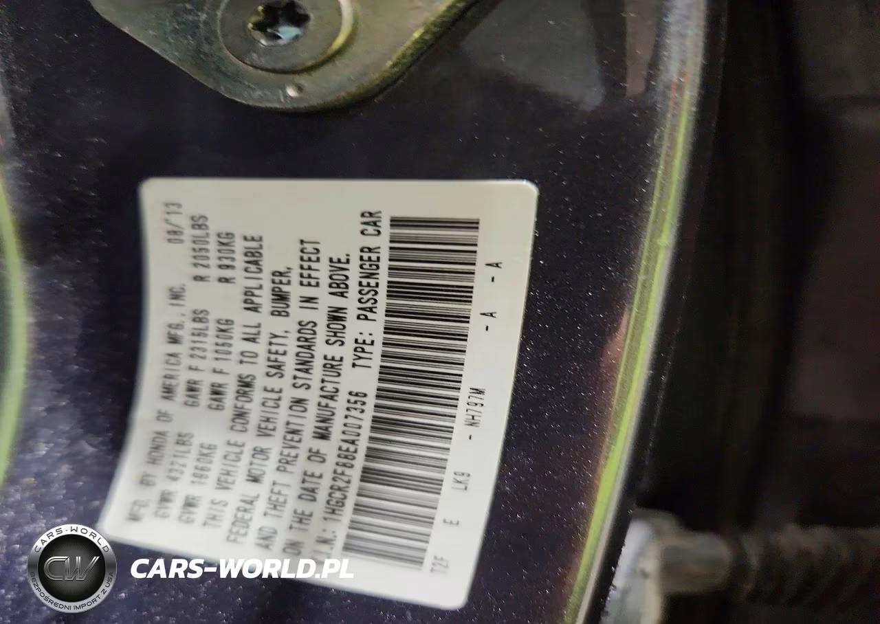 2014 Honda Accord Exl VIN:1HGCR2F88EA007356 - 12