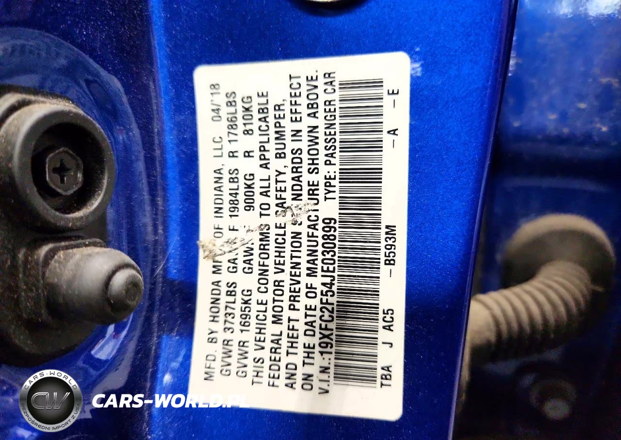 2018 Honda Civic Lx VIN:19XFC2F54JE030899 - 12