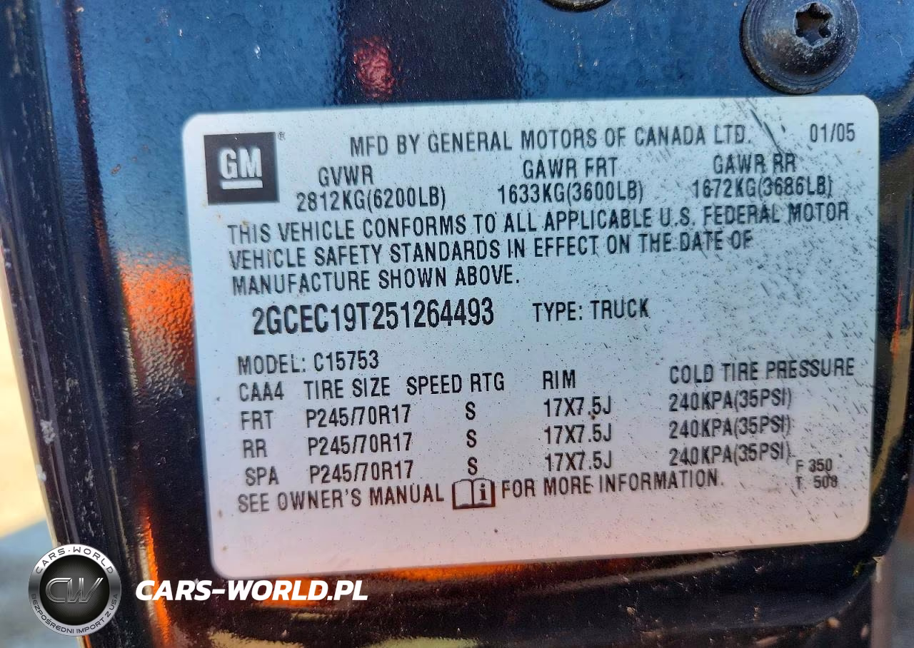 2005 Chevrolet Silverado C1500 VIN:2GCEC19T251264493 - 12