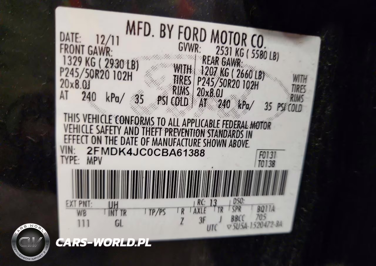 2012 Ford Edge Sel VIN:2FMDK4JC0CBA61388 - 13