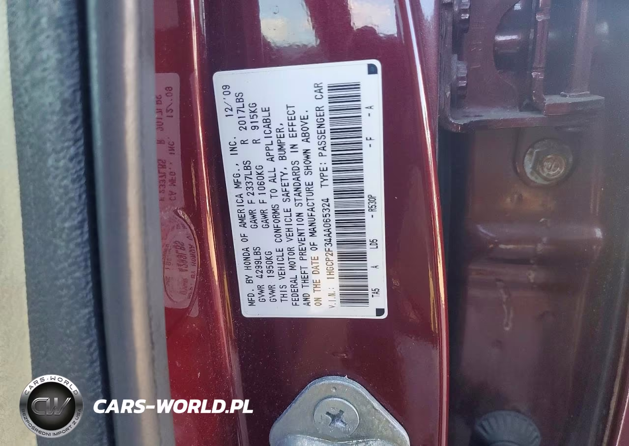 2010 Honda Accord Lx VIN:1HGCP2F34AA065324 - 12