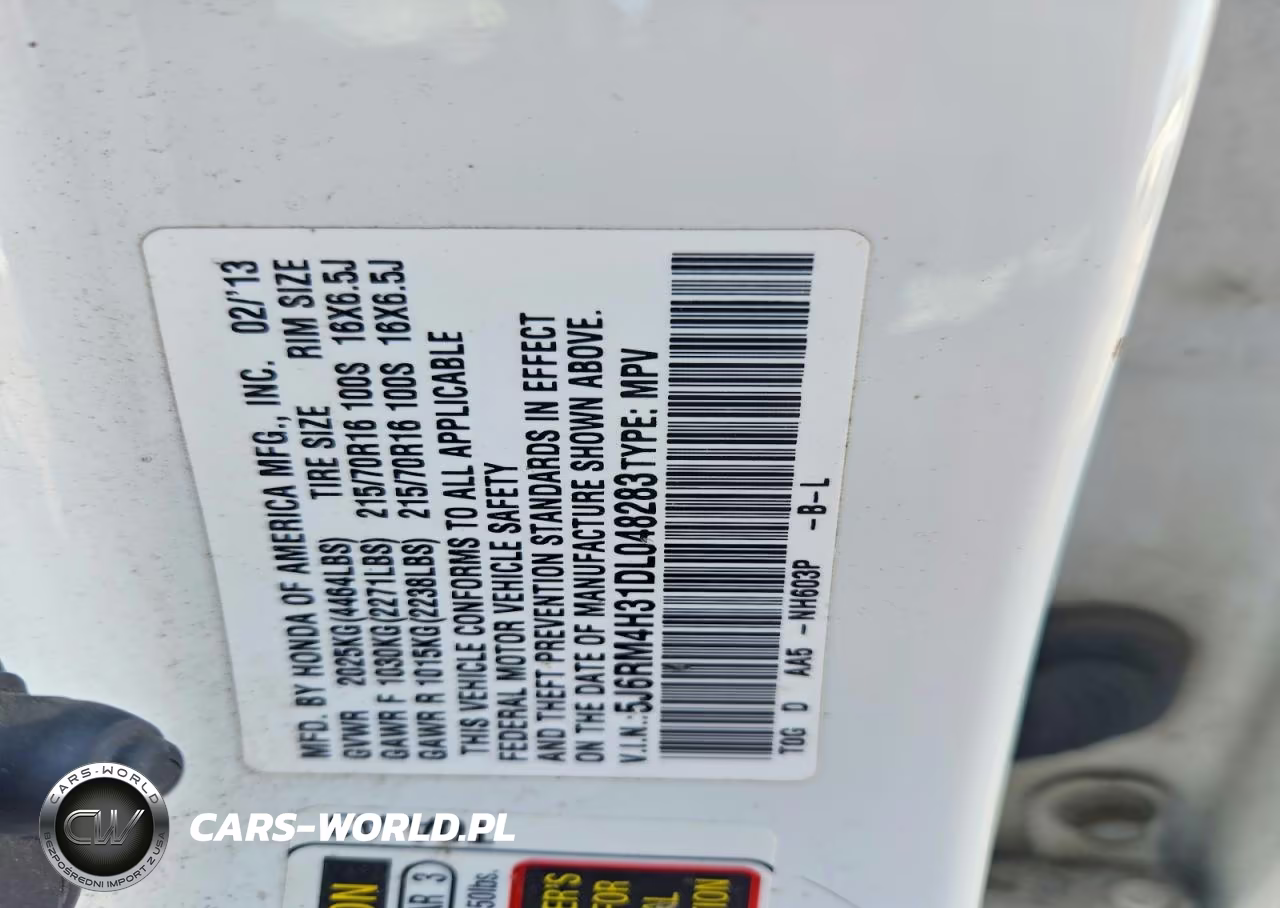 2013 Honda Cr-V Lx VIN:5J6RM4H31DL048283 - 13