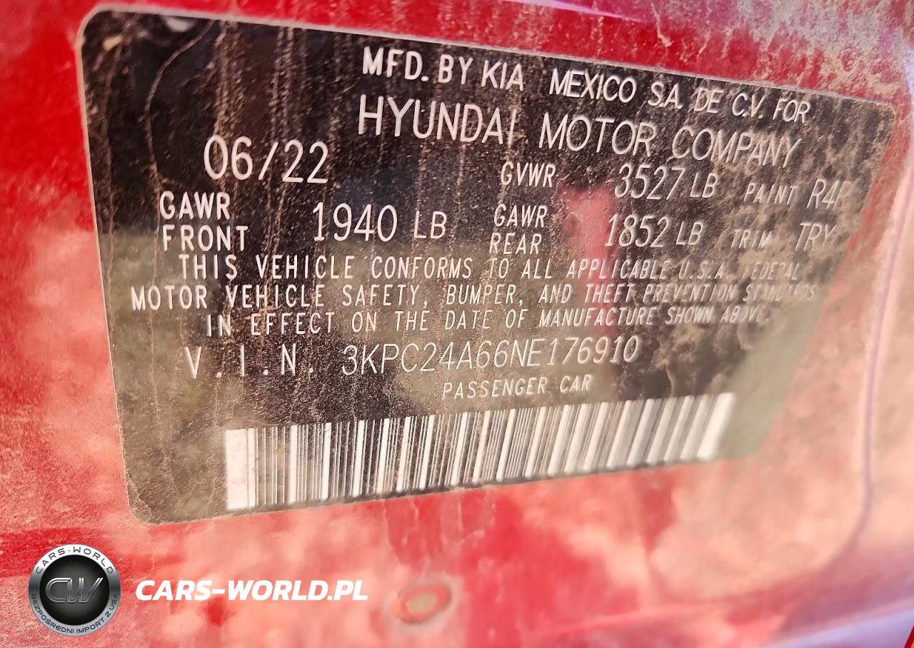 2022 Hyundai Accent Se VIN:3KPC24A66NE176910 - 12