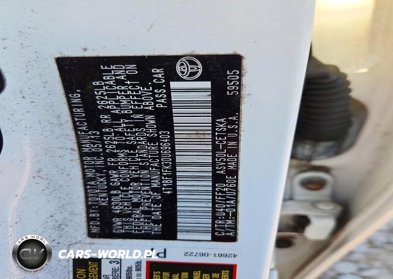 2013 Toyota Camry Se VIN:4T1BF1FK3DU696403 - 13