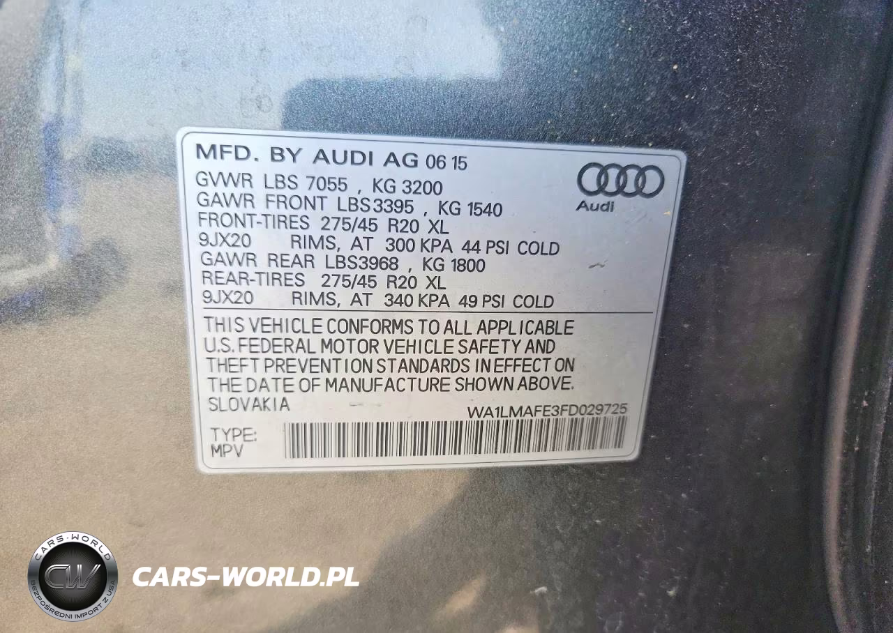 2015 Audi Q7 Tdi Premium Plus VIN:WA1LMAFE3FD029725 - 13