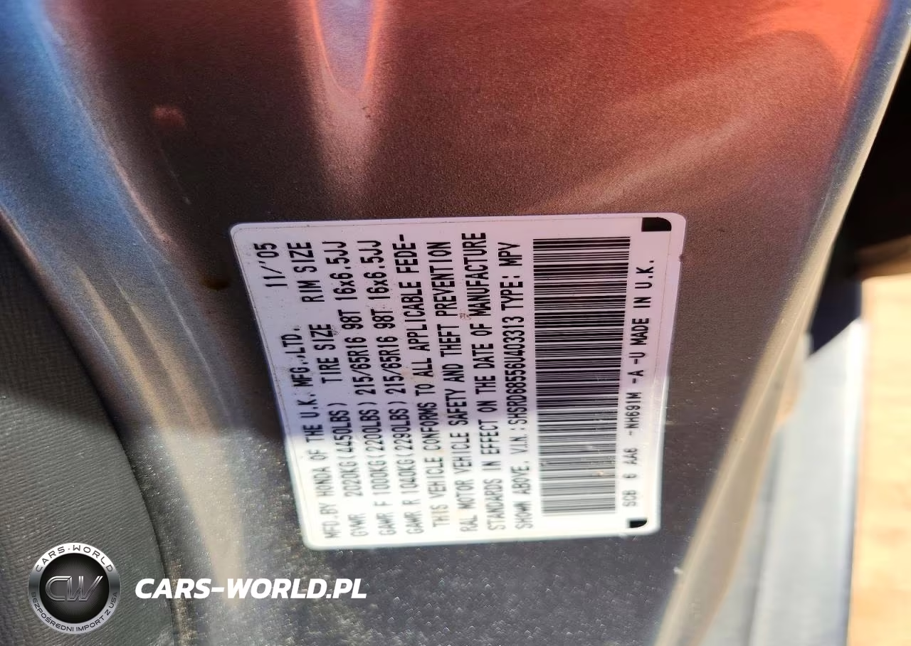 2006 Honda Cr-V Lx VIN:SHSRD68556U403313 - 13