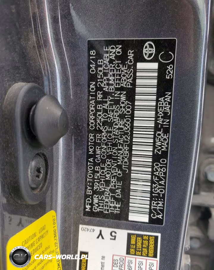 2018 Toyota Prius VIN:JTDKBRFU2J3601007 - 14