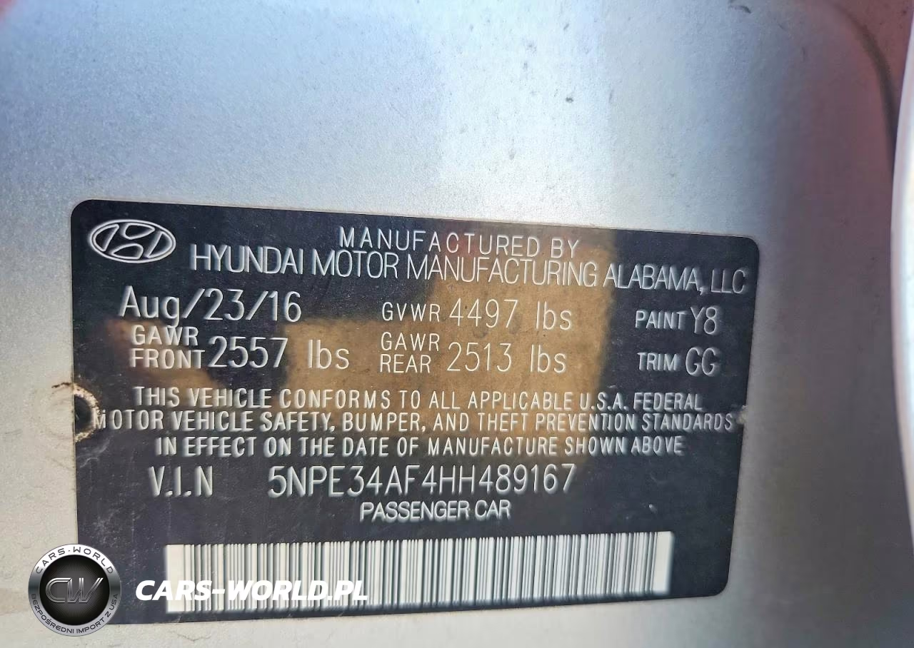 2017 Hyundai Sonata Sport VIN:5NPE34AF4HH489167 - 12