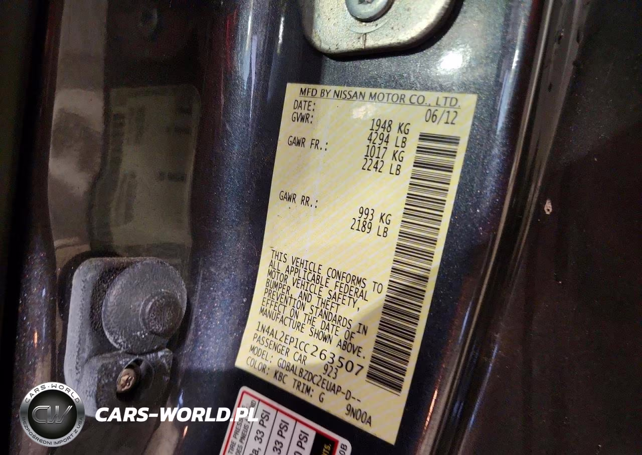 2012 Nissan Altima 2.5 S VIN:1N4AL2EP1CC263507 - 12