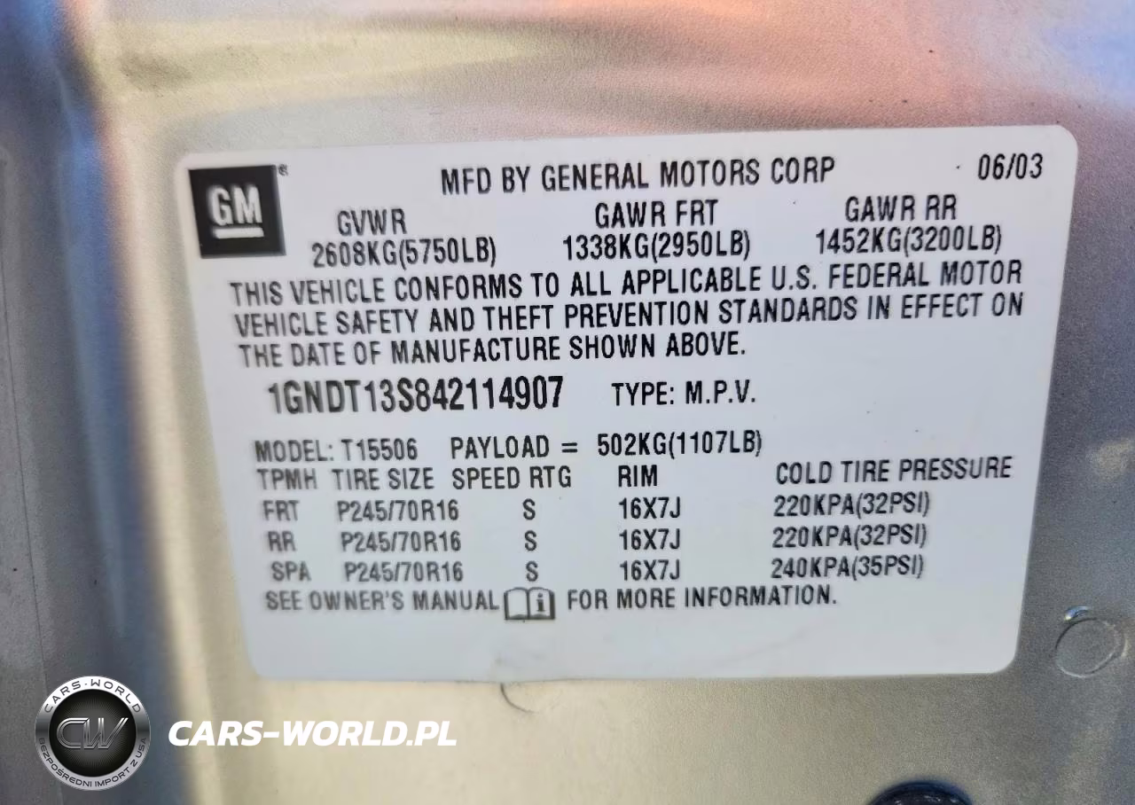 2004 Chevrolet Trailblazer Ls VIN:1GNDT13S842114907 - 13