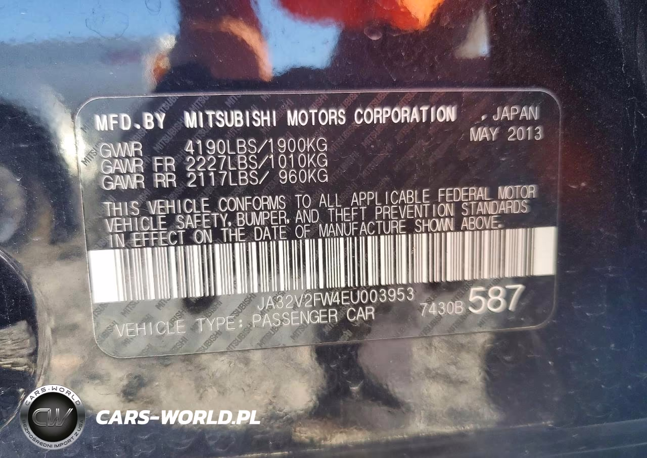 2014 Mitsubishi Lancer Se VIN:JA32V2FW4EU003953 - 12