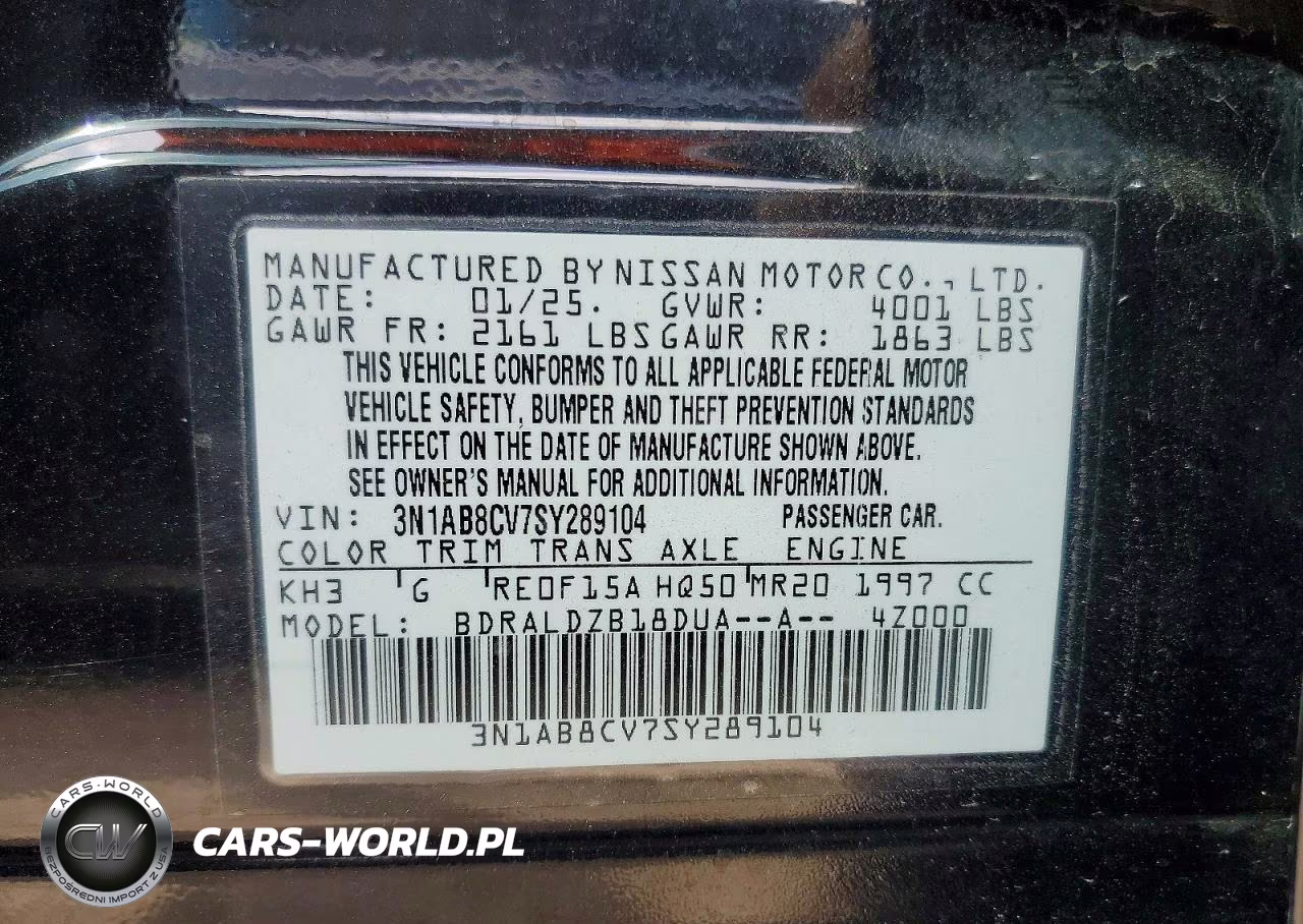 2025 Nissan Sentra Sv VIN:3N1AB8CV7SY289104 - 12