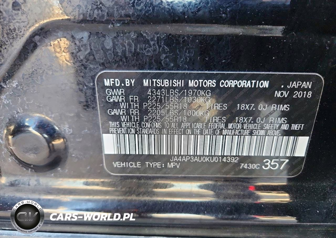 2019 Mitsubishi Outlander Sport Es VIN:JA4AP3AU0KU014392 - 13