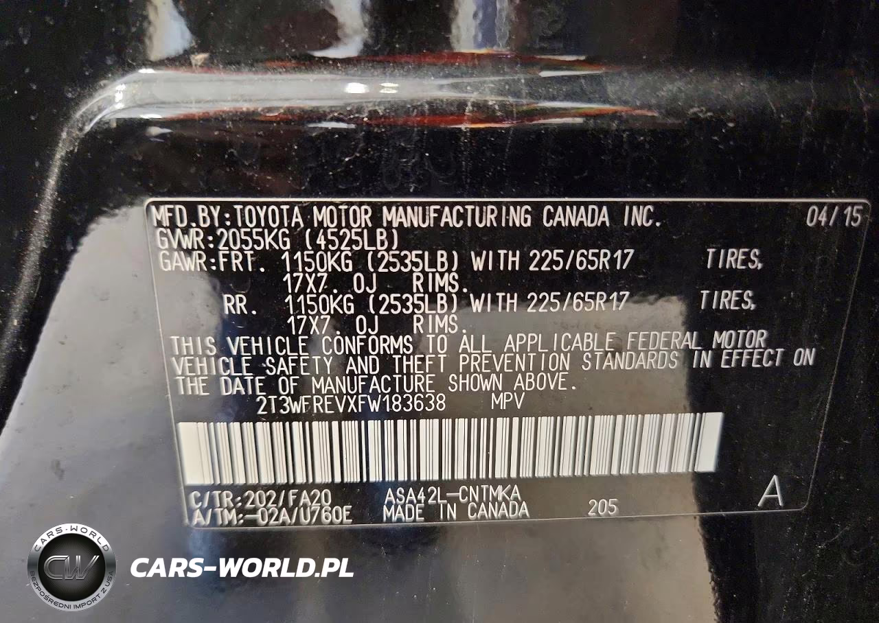 2015 Toyota Rav4 VIN:2T3WFREVXFW183638 - 13