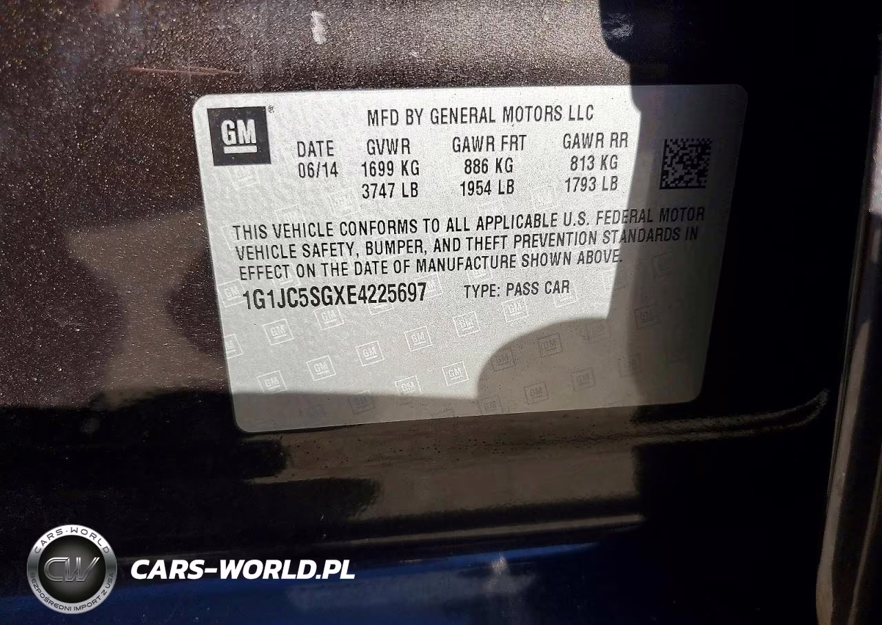 2014 Chevrolet Sonic Lt VIN:1G1JC5SGXE4225697 - 12