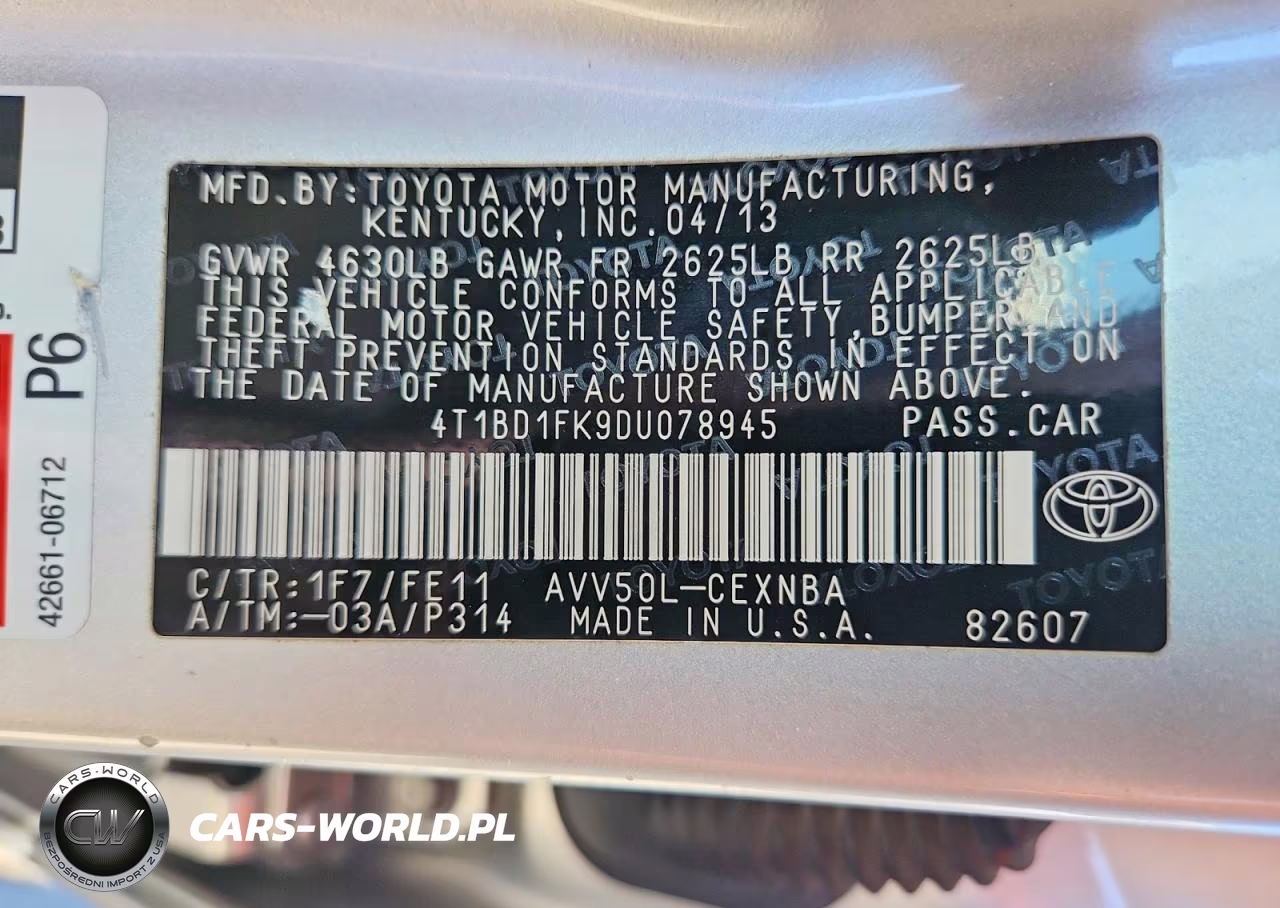 2013 Toyota Camry Hybrid Le VIN:4T1BD1FK9DU078945 - 12