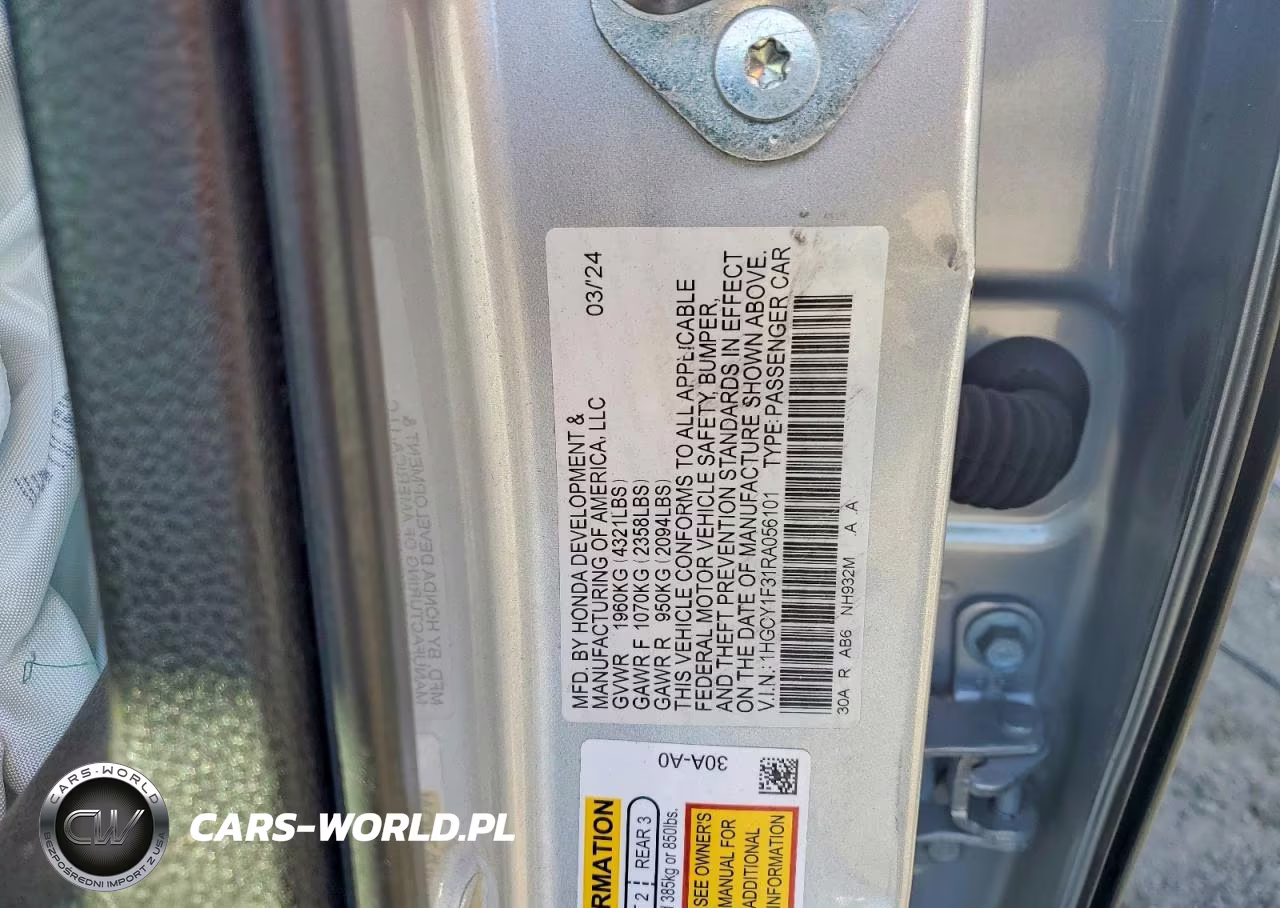 2024 Honda Accord Ex VIN:1HGCY1F31RA056101 - 13