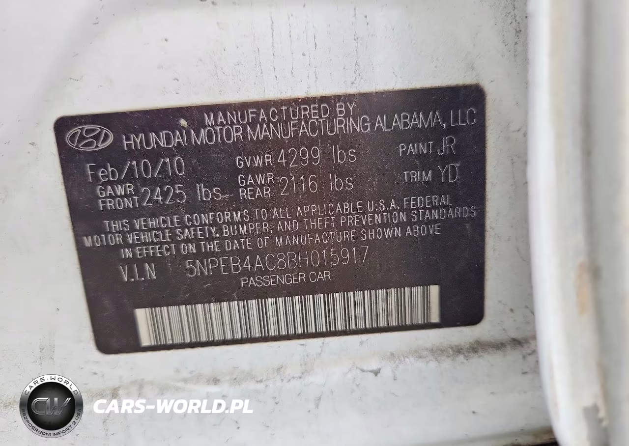 2011 Hyundai Sonata Gls VIN:5NPEB4AC8BH015917 - 12