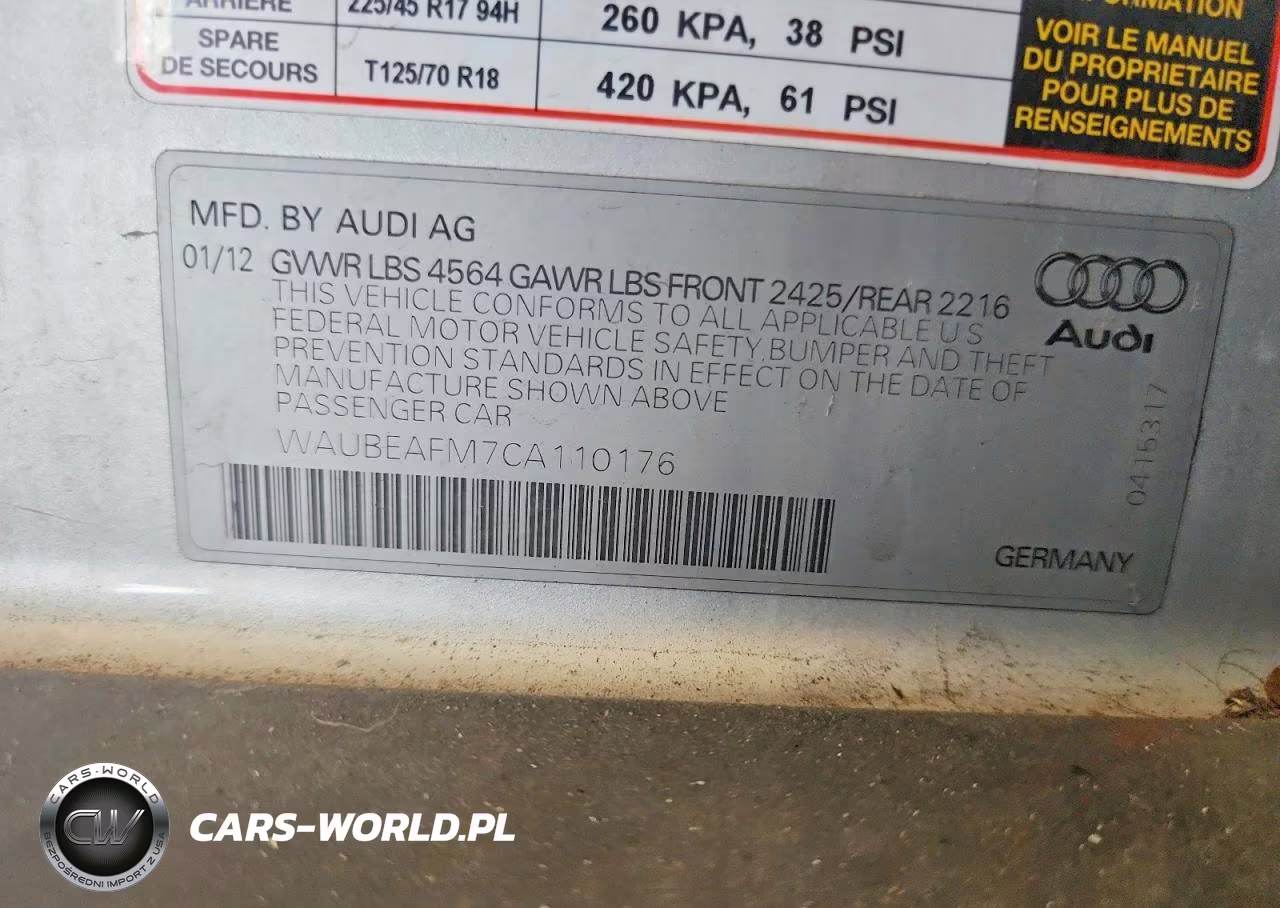 2012 Audi A3 Premium VIN:WAUBEAFM7CA110176 - 12