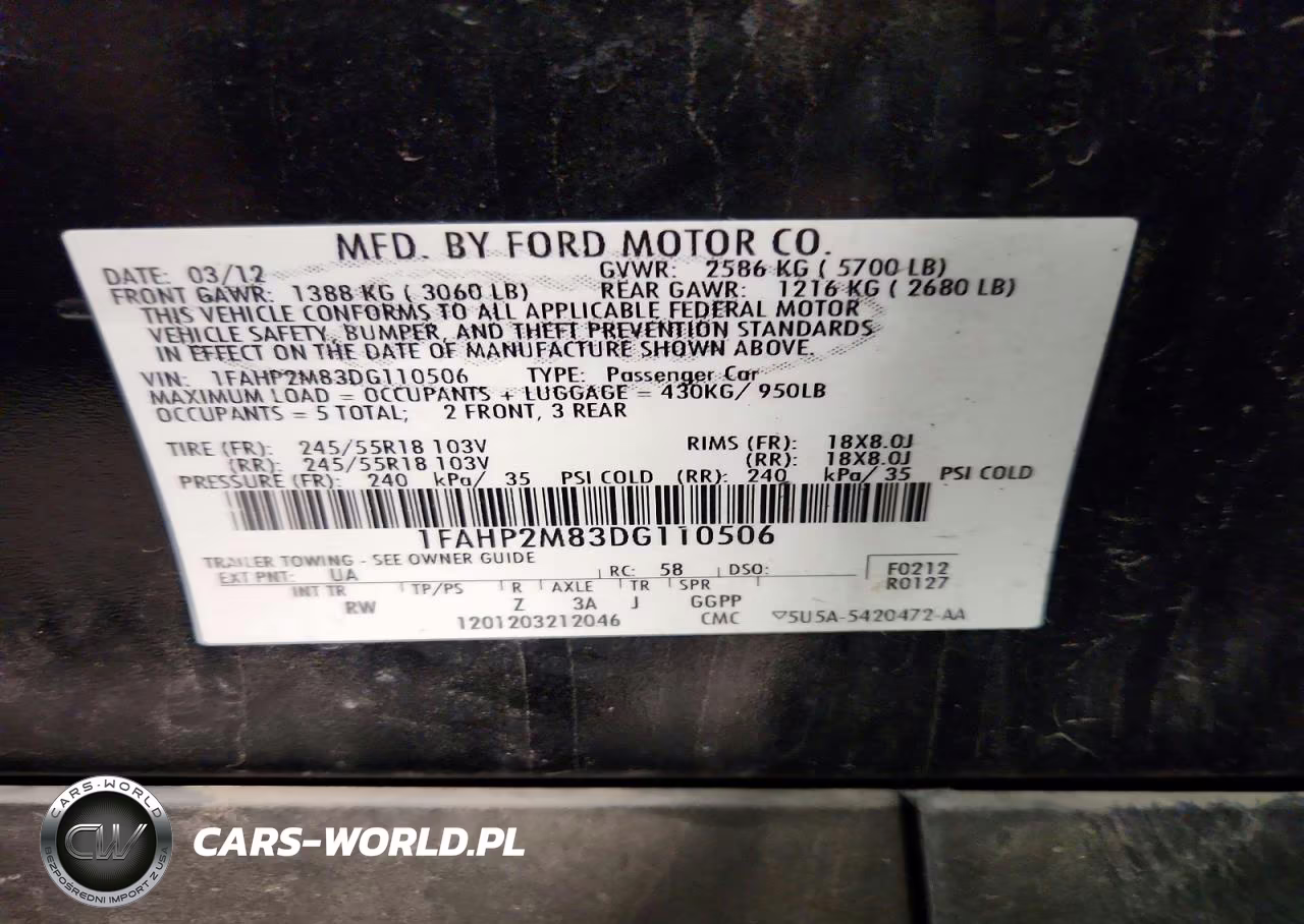2013 Ford Taurus Police Interceptor VIN:1FAHP2M83DG110506 - 12