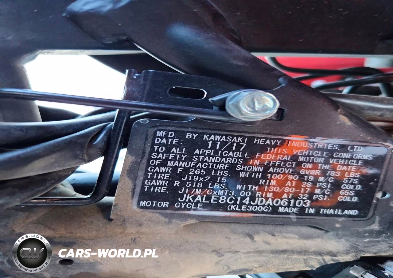 2018 Kawasaki Kle300 C VIN:JKALE8C14JDA06103 - 9