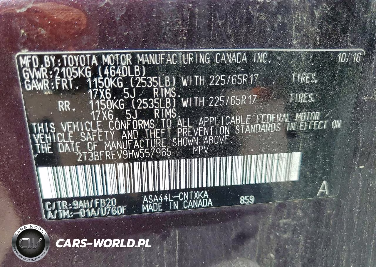 2017 Toyota Rav4 Le VIN:2T3BFREV9HW557965 - 13