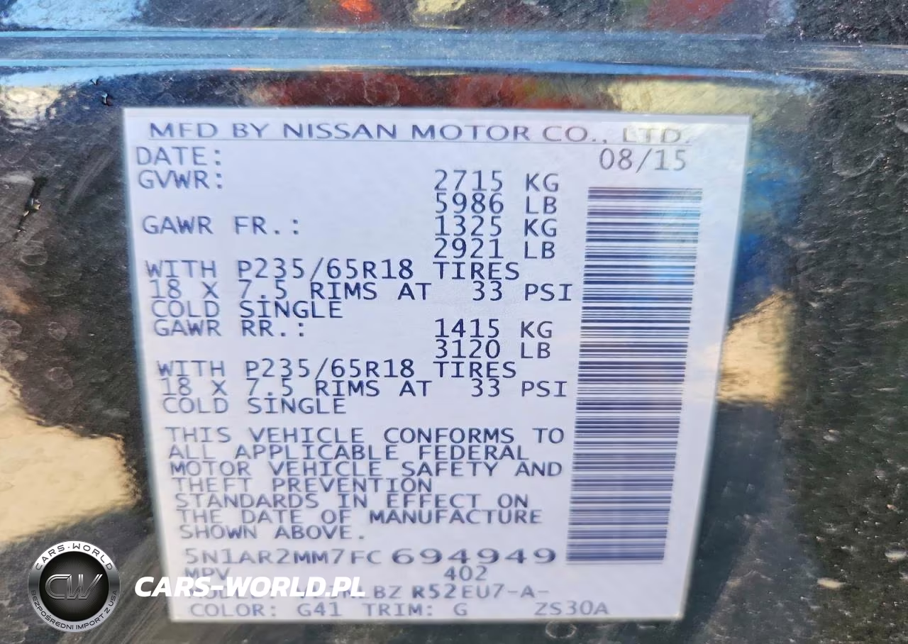 2015 Nissan Pathfinder S VIN:5N1AR2MM7FC694949 - 14