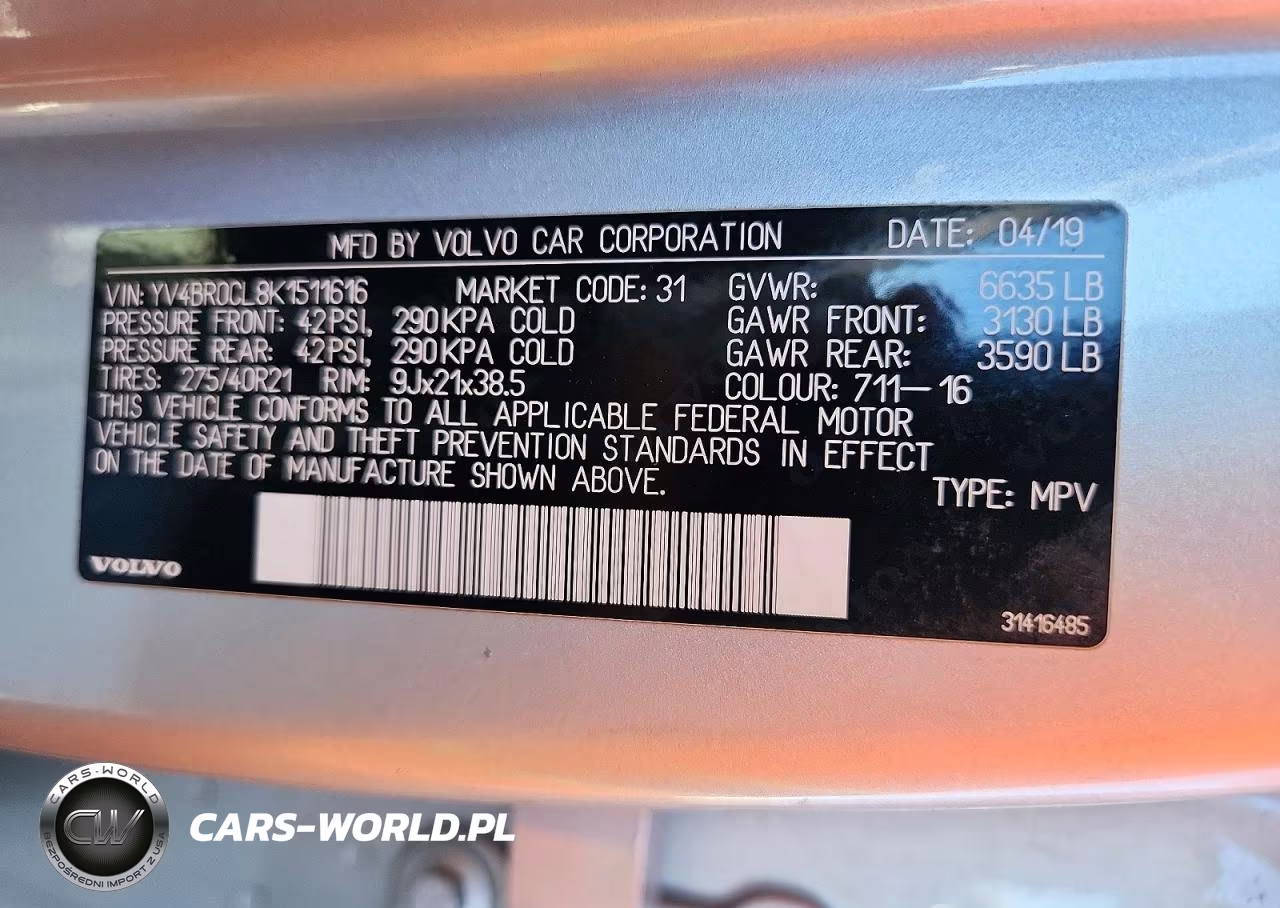 2019 Volvo Xc90 T8 Inscription VIN:YV4BR0CL8K1511616 - 14