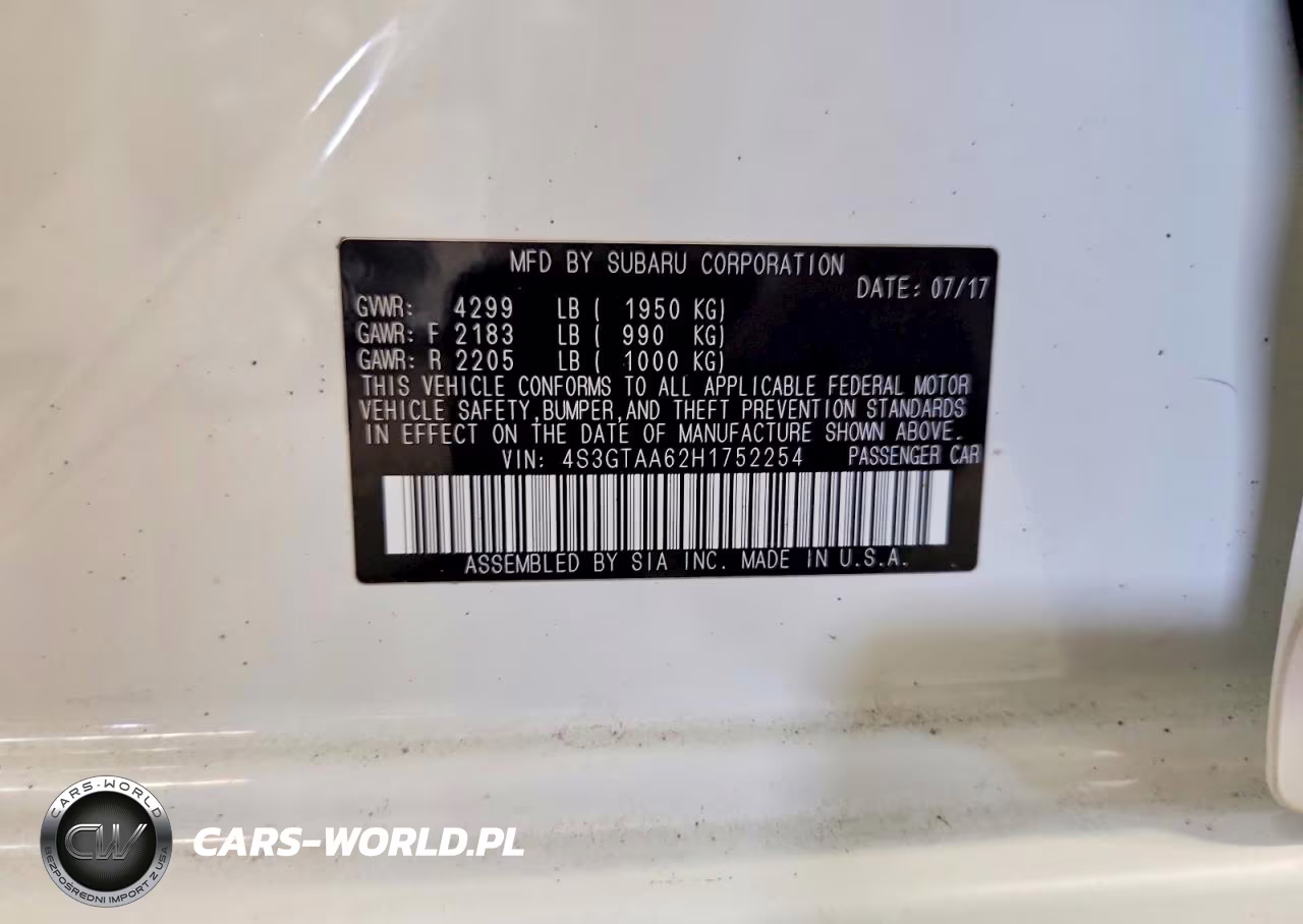 2017 Subaru Impreza VIN:4S3GTAA62H1752254 - 14