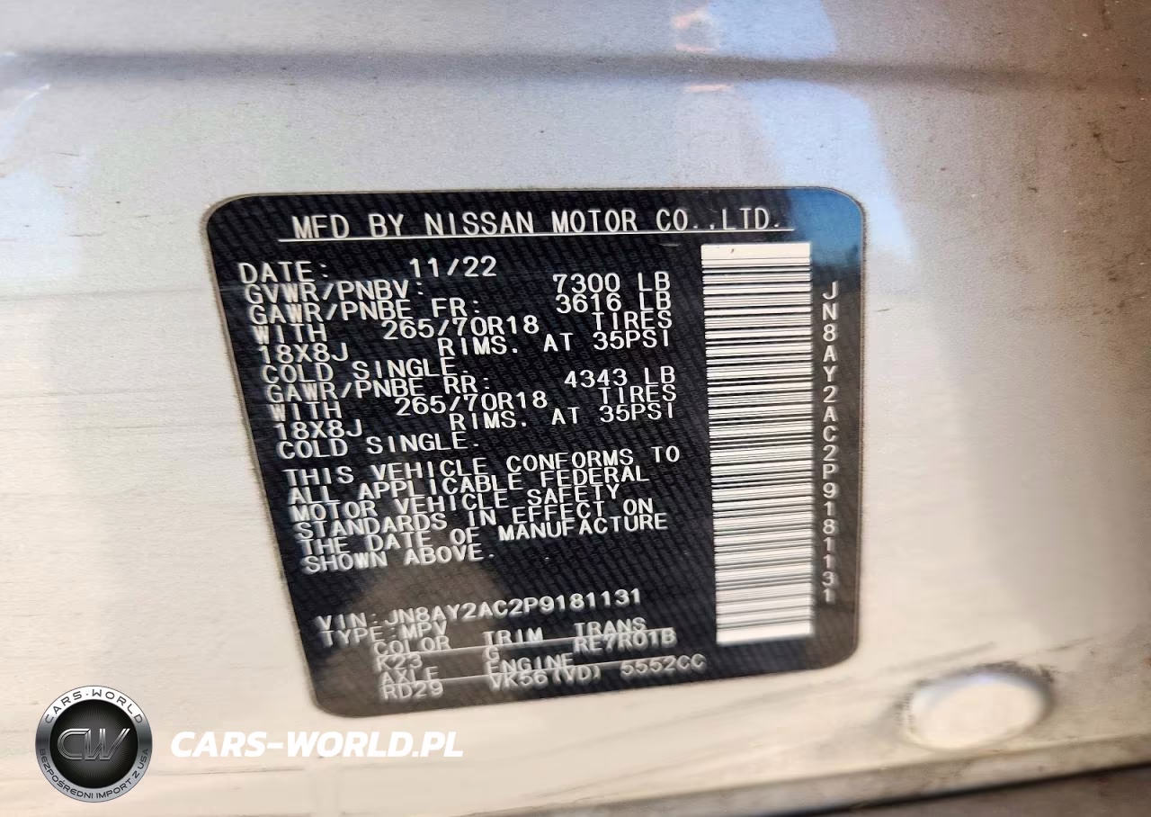 2023 Nissan Armada Sv VIN:JN8AY2AC2P9181131 - 13