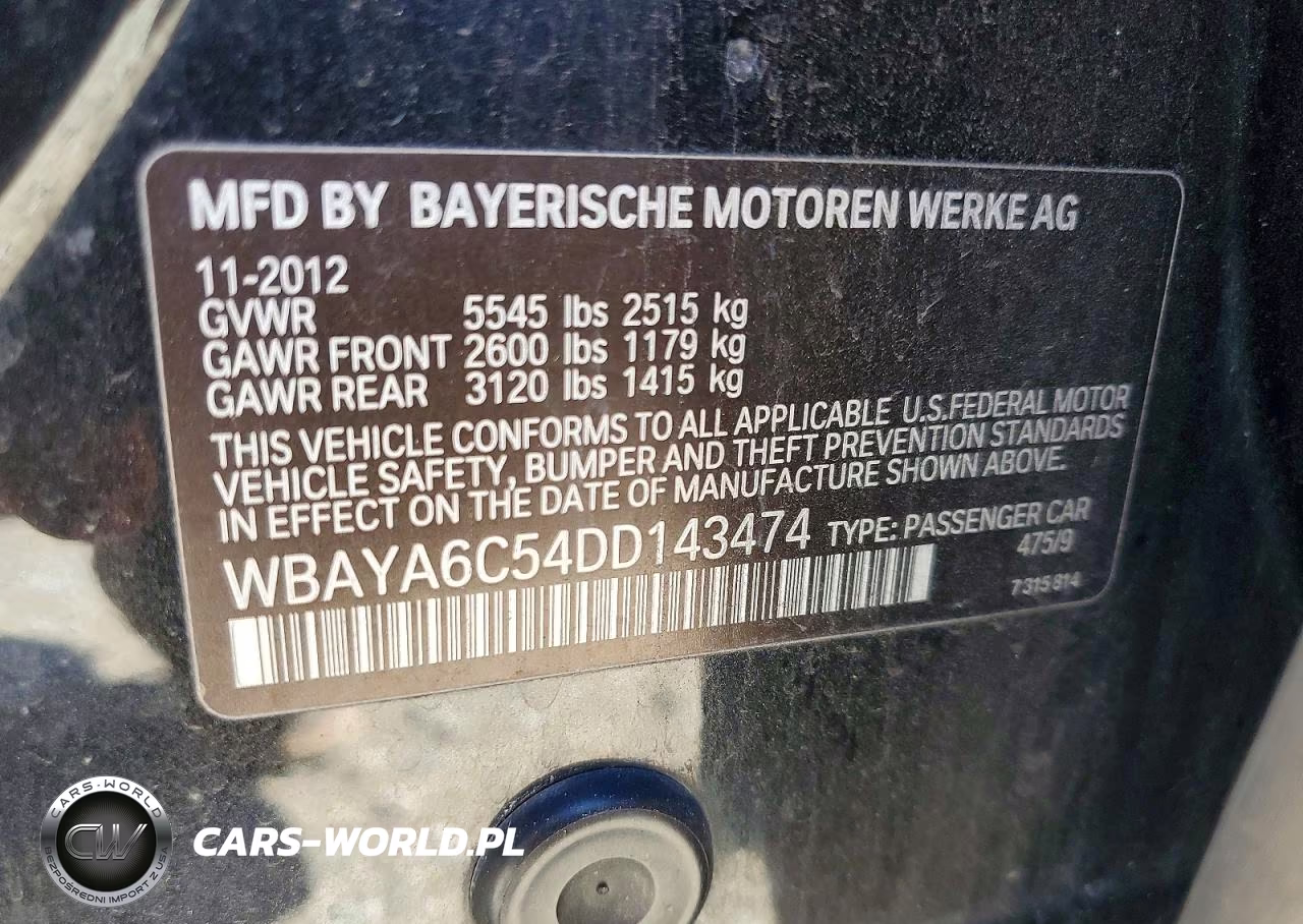 2013 BMW 740 I VIN:WBAYA6C54DD143474 - 12