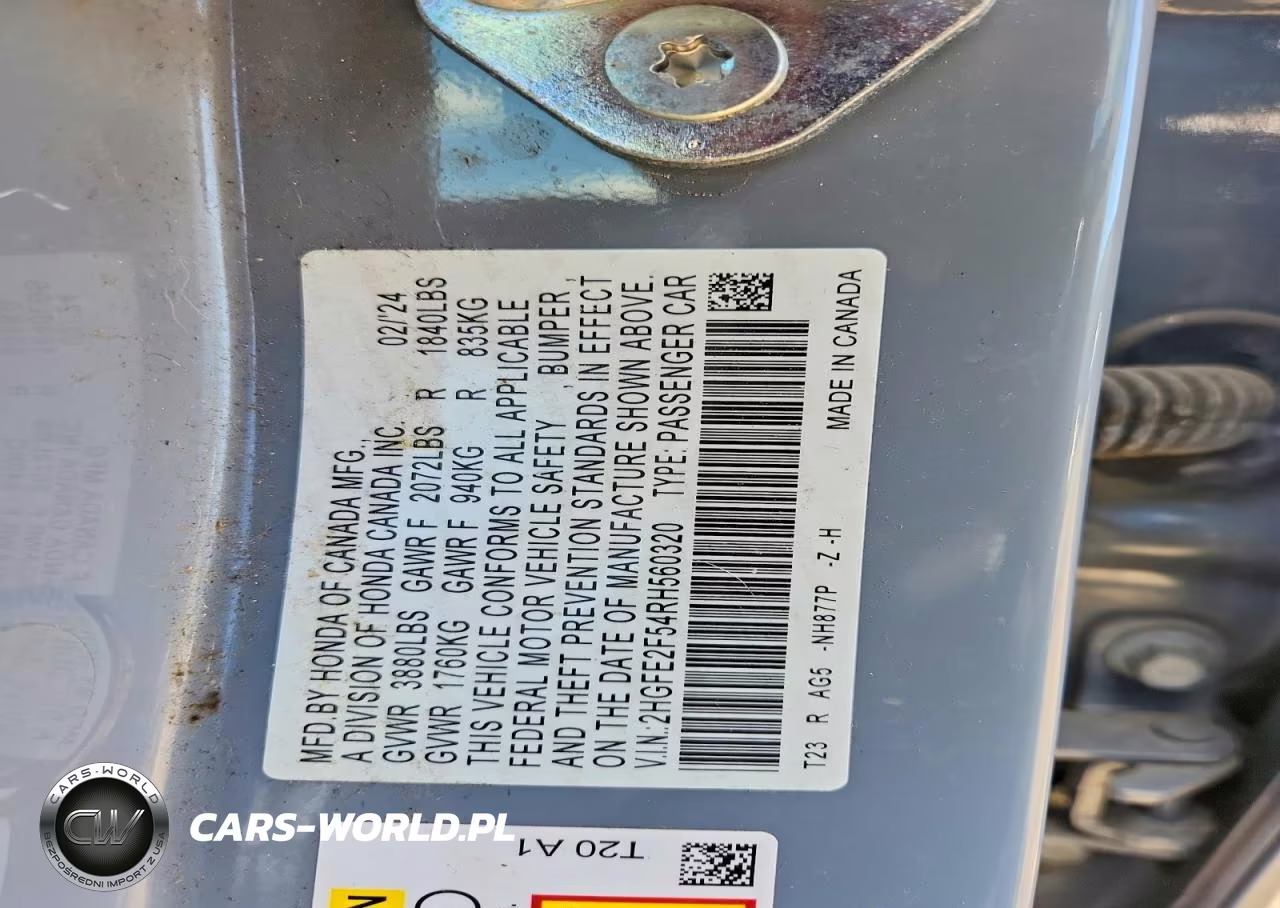 2024 Honda Civic Sport VIN:2HGFE2F54RH560320 - 12