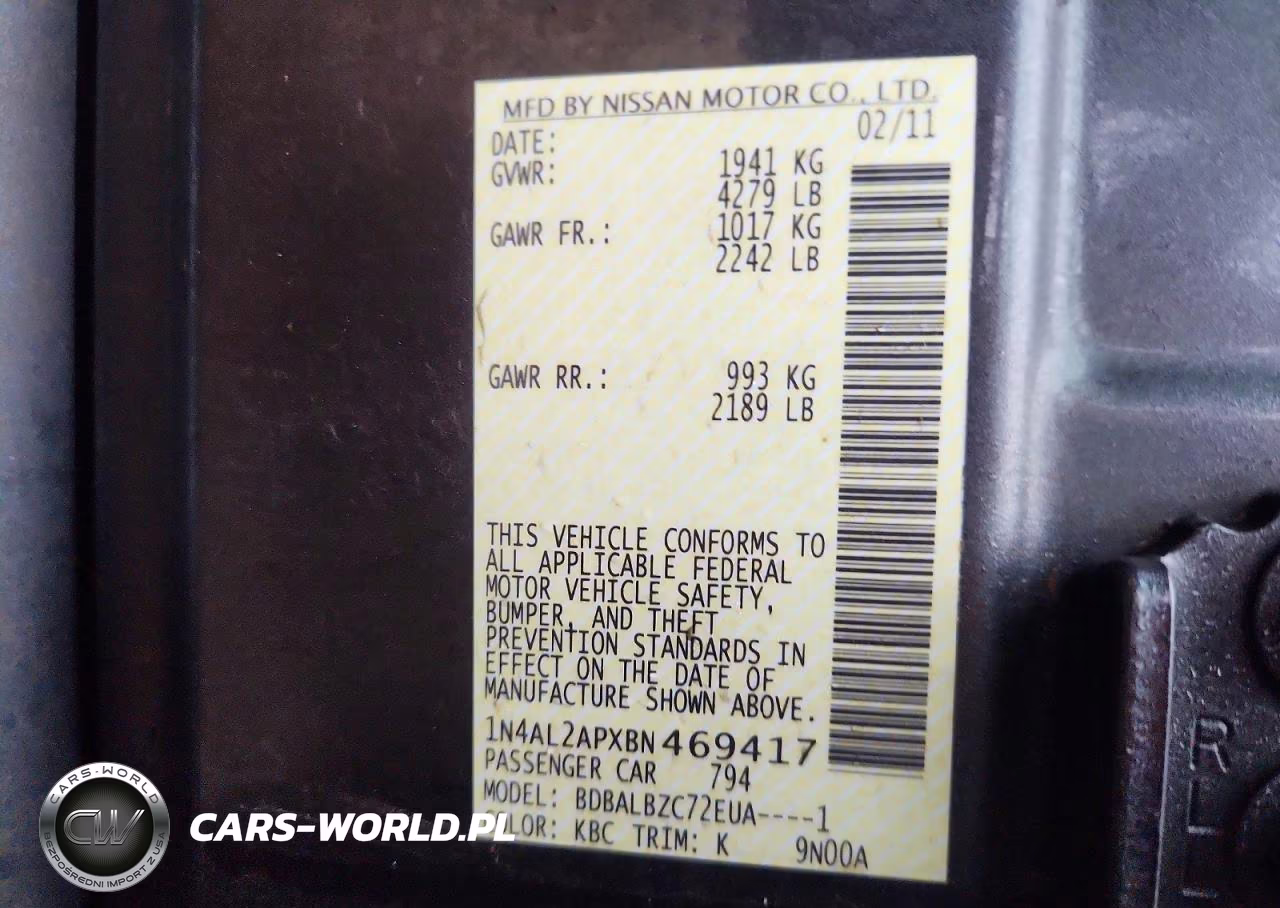 2011 Nissan Altima 2.5 VIN:1N4AL2APXBN469417 - 13