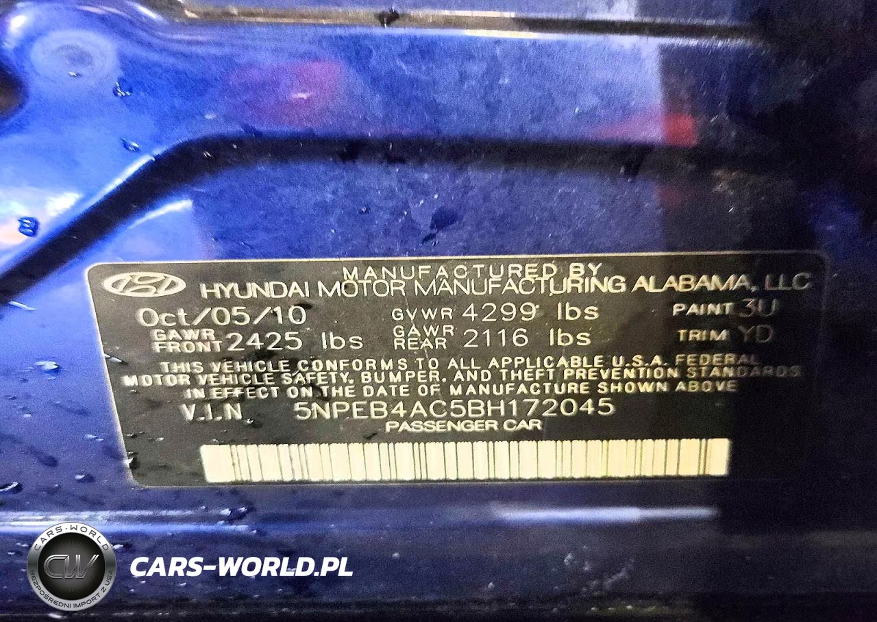 2011 Hyundai Sonata Gls VIN:5NPEB4AC5BH172045 - 12