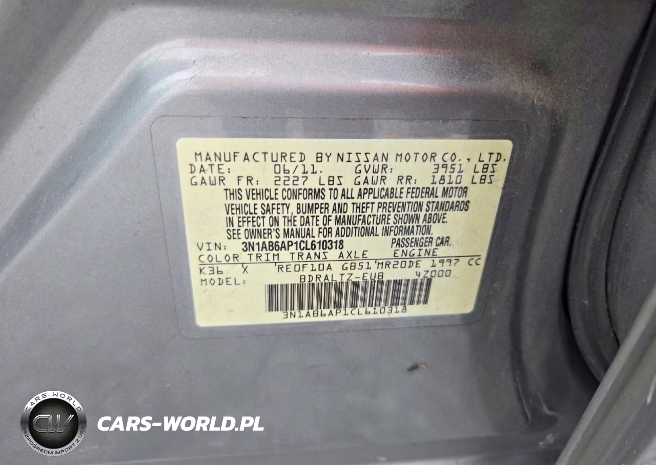 2012 Nissan Sentra 2.0 VIN:3N1AB6AP1CL610318 - 12