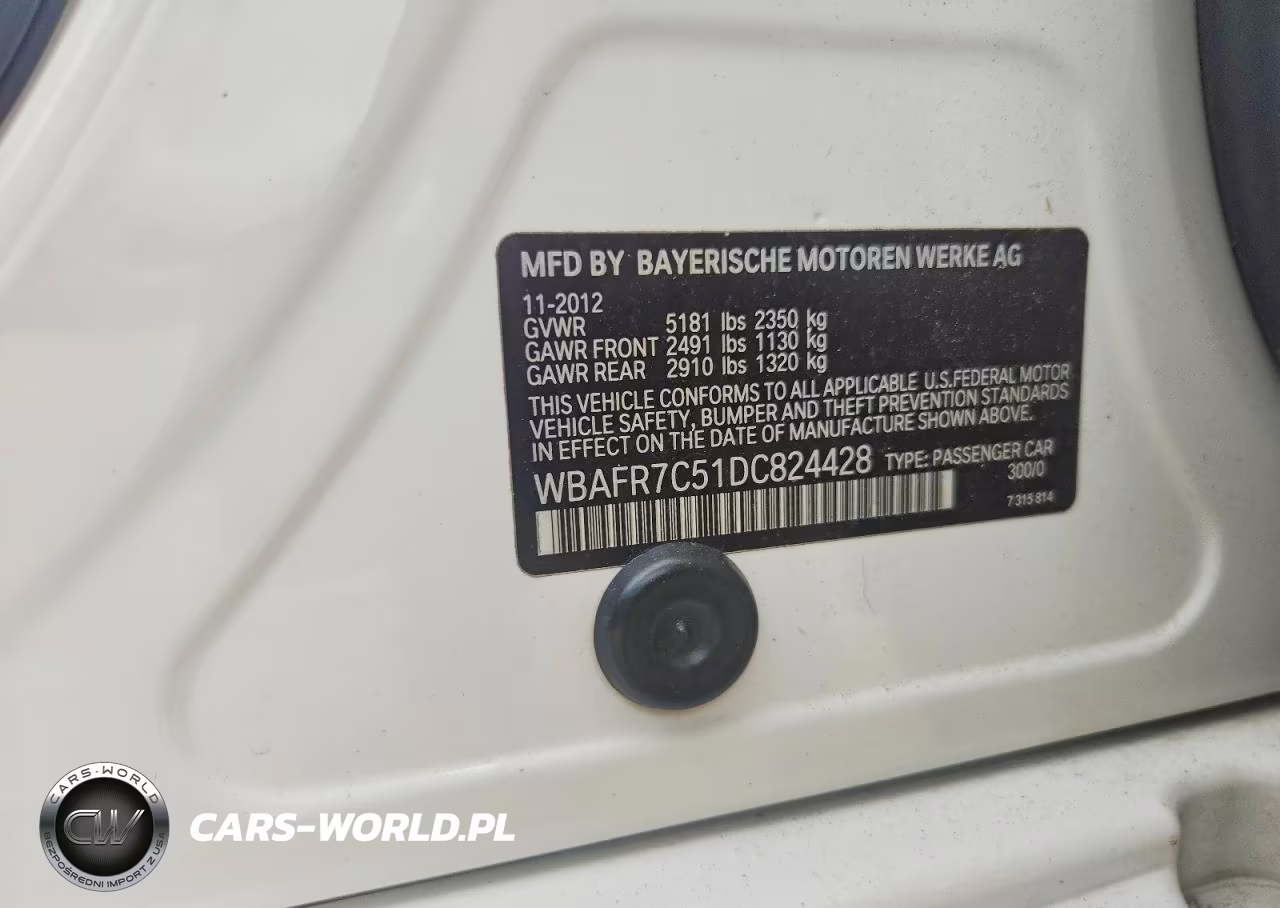 2013 BMW 535 I VIN:WBAFR7C51DC824428 - 12