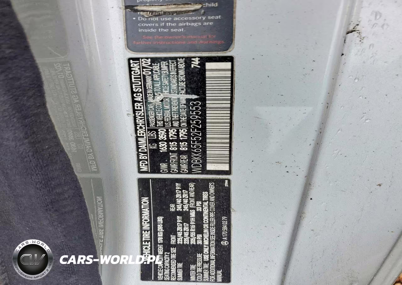 2002 Mercedes-Benz Slk 320 VIN:WDBKK65F52F259553 - 12
