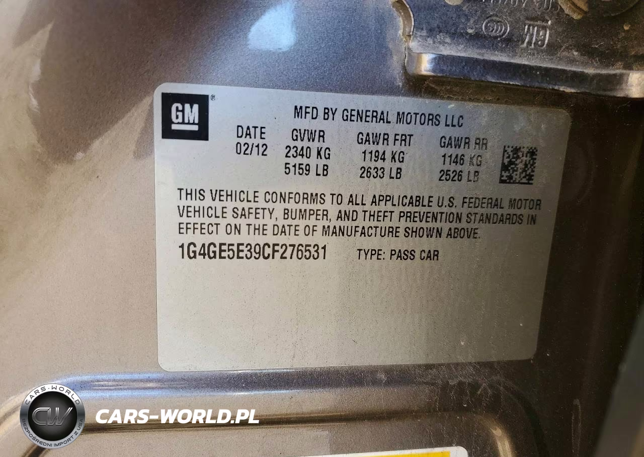 2012 Buick Lacrosse Premium VIN:1G4GE5E39CF276531 - 13