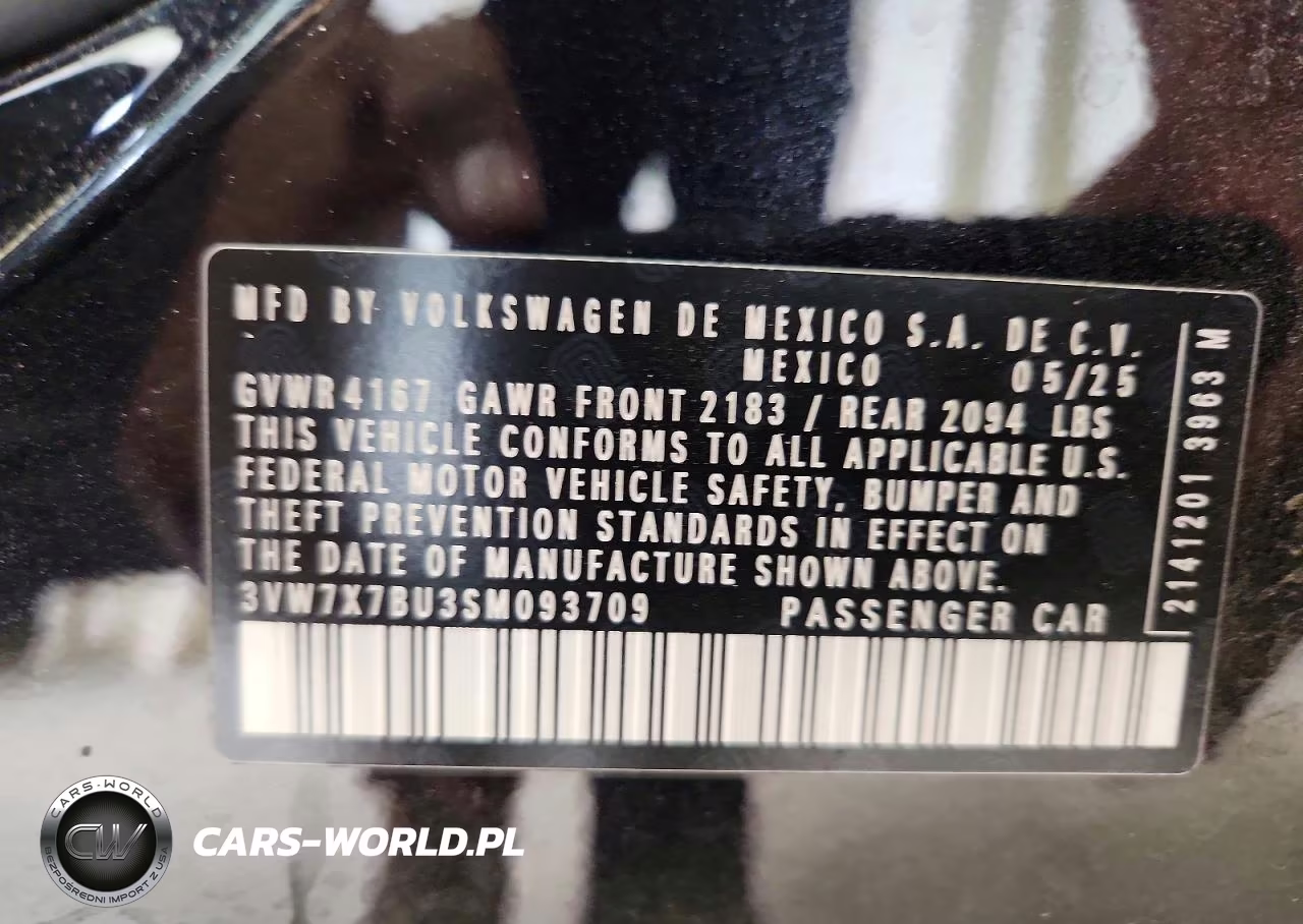 2025 Volkswagen Jetta Se VIN:3VW7X7BU3SM093709 - 12
