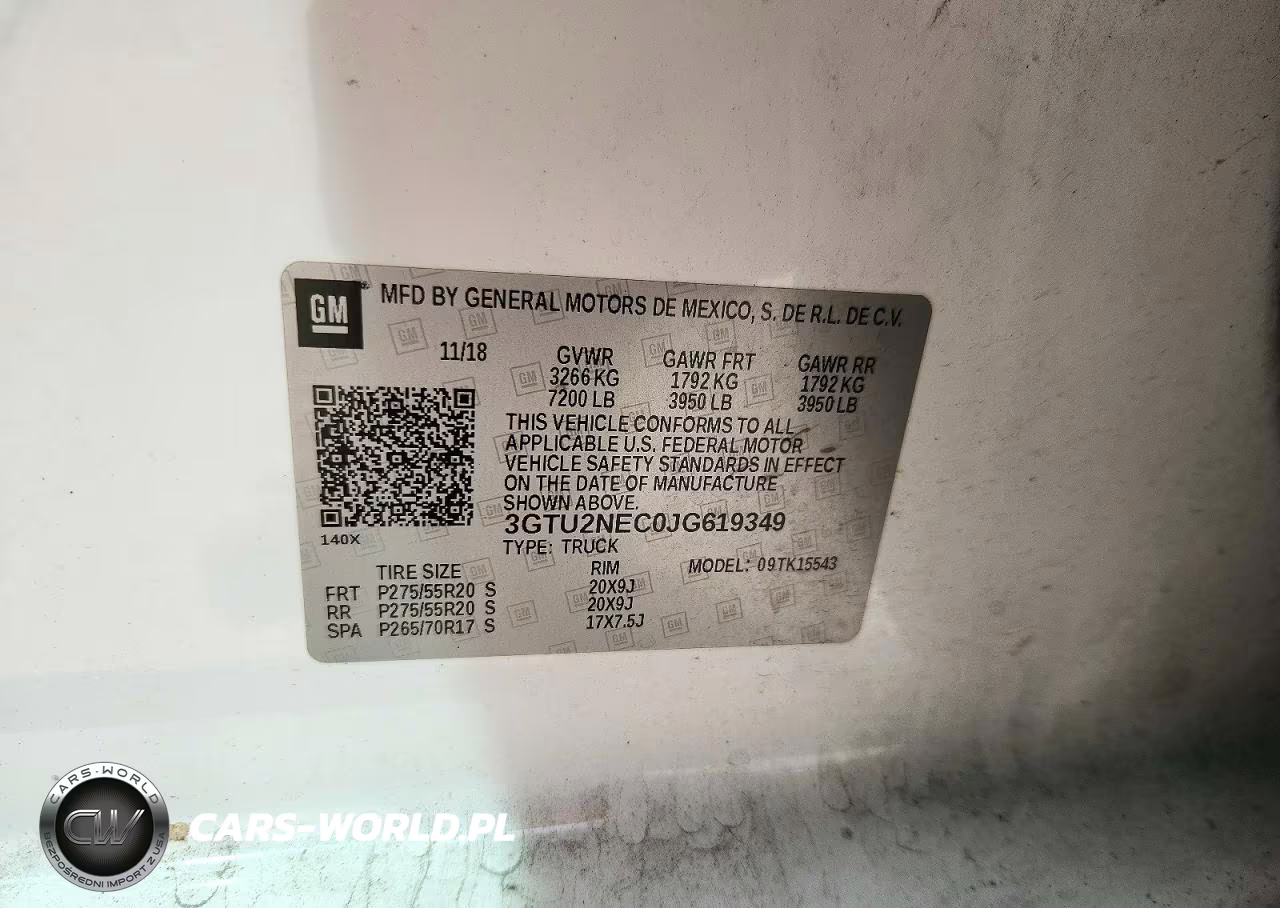 2018 GMC Sierra K1500 Slt VIN:3GTU2NEC0JG619349 - 12