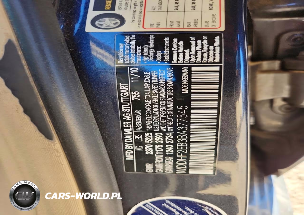 2011 Mercedes-Benz E 350 Bluetec VIN:WDDHF2EB3BA377545 - 12