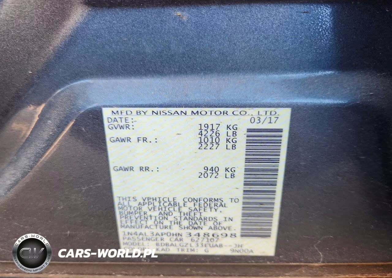 2017 Nissan Altima 2.5 S VIN:1N4AL3AP0HN348698 - 12